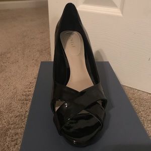 Nickels black leather heels